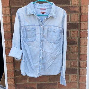 Merona XL blue Jean button down